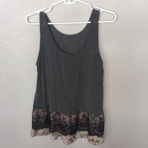 Cute gray flowy tank top